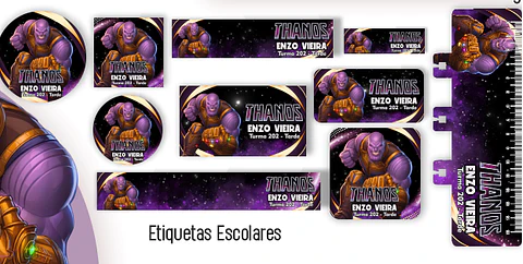 Arquivo Etiquetas Escolar Thanos