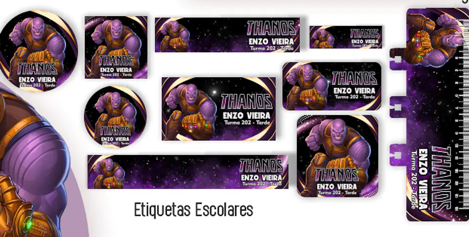 Arquivo Etiquetas Escolar Thanos 1