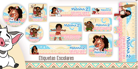 Arquivo Etiquetas Escolar Moana