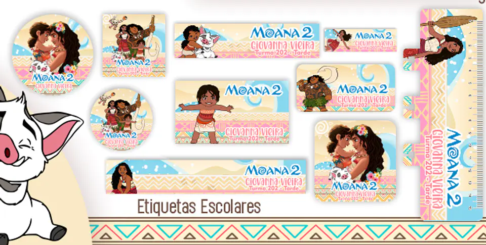 Arquivo Etiquetas Escolar Moana 1