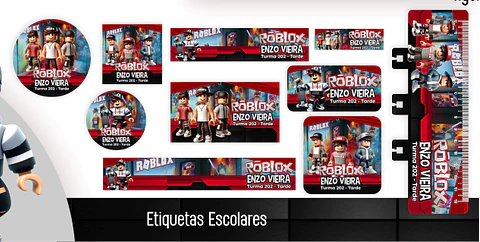 Arquivo Etiquetas Escolar Roblox Menino