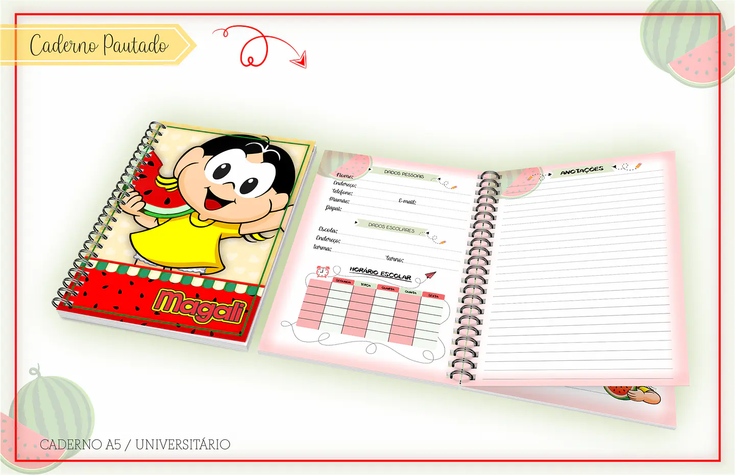 Arquivo de Encadernação Escolar Magali 8