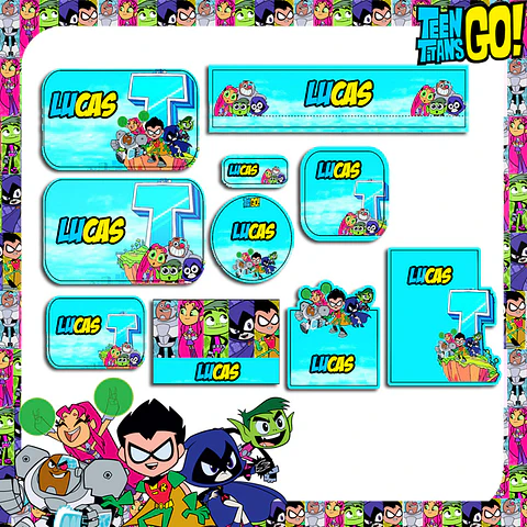 Arquivo Etiqueta Escolar Jovens Titãs