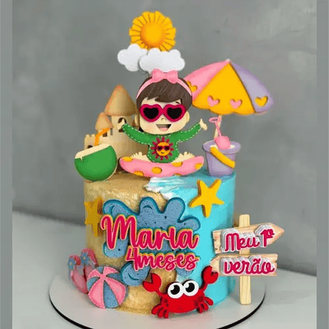 Arquivo Topo de Bolo Pool Party em Camadas