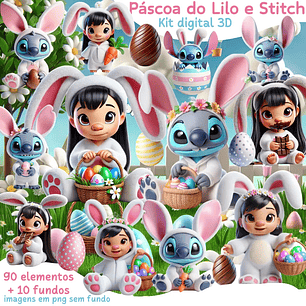 Kit Digital Páscoa da Lilo e Stitch