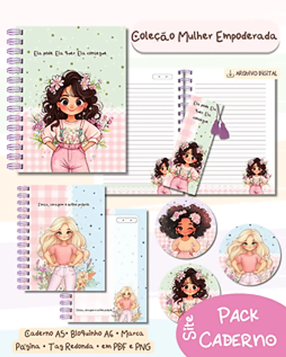 Arquivo Combo Cadenos Mulher Emponderada - BIA SHAINA 1