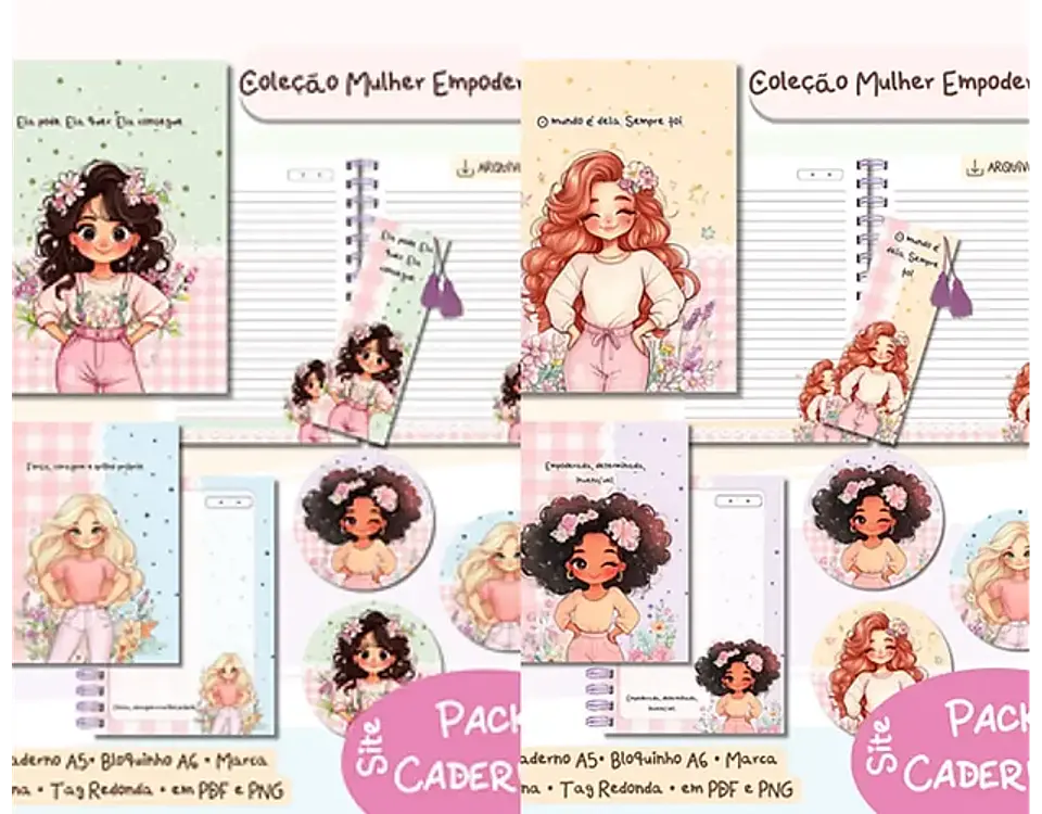 Arquivo Combo Cadenos Mulher Emponderada - BIA SHAINA 2