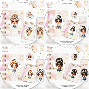 Arquivo Encadernação Combo Felicidade Menina Floral - crys arts