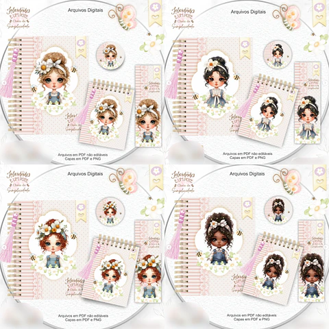 Arquivo Encadernação Combo Felicidade Menina Floral - crys arts