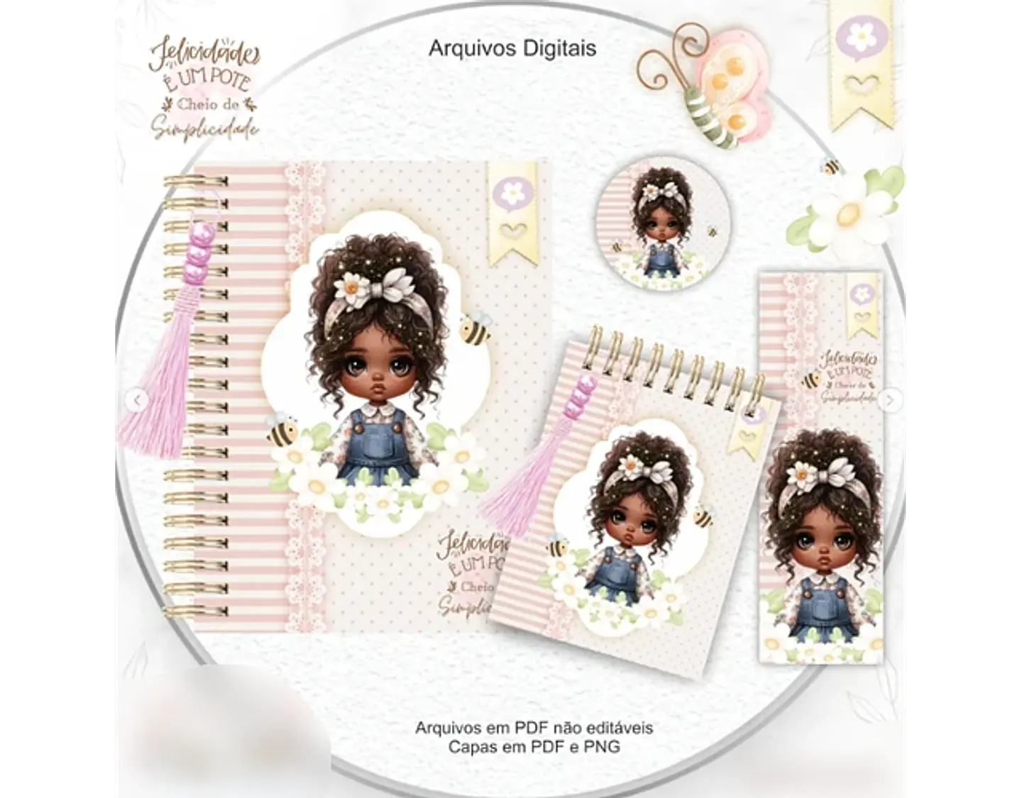 Arquivo Encadernação Combo Felicidade Menina Floral - crys arts 2