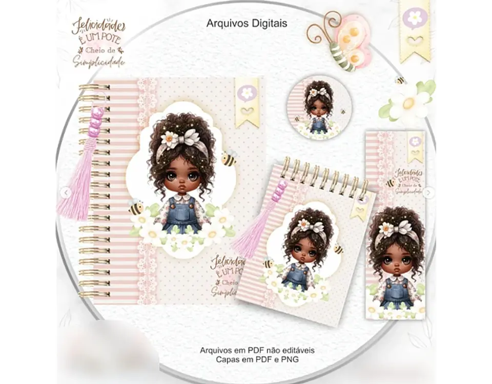 Arquivo Encadernação Combo Felicidade Menina Floral - crys arts 2