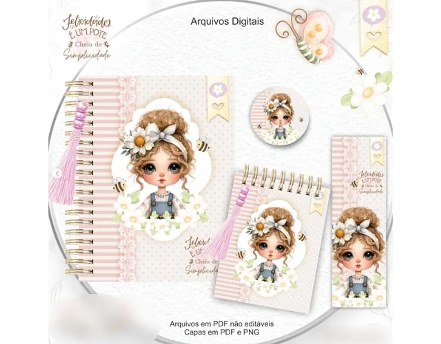 Arquivo Encadernação Combo Felicidade Menina Floral - crys arts 3