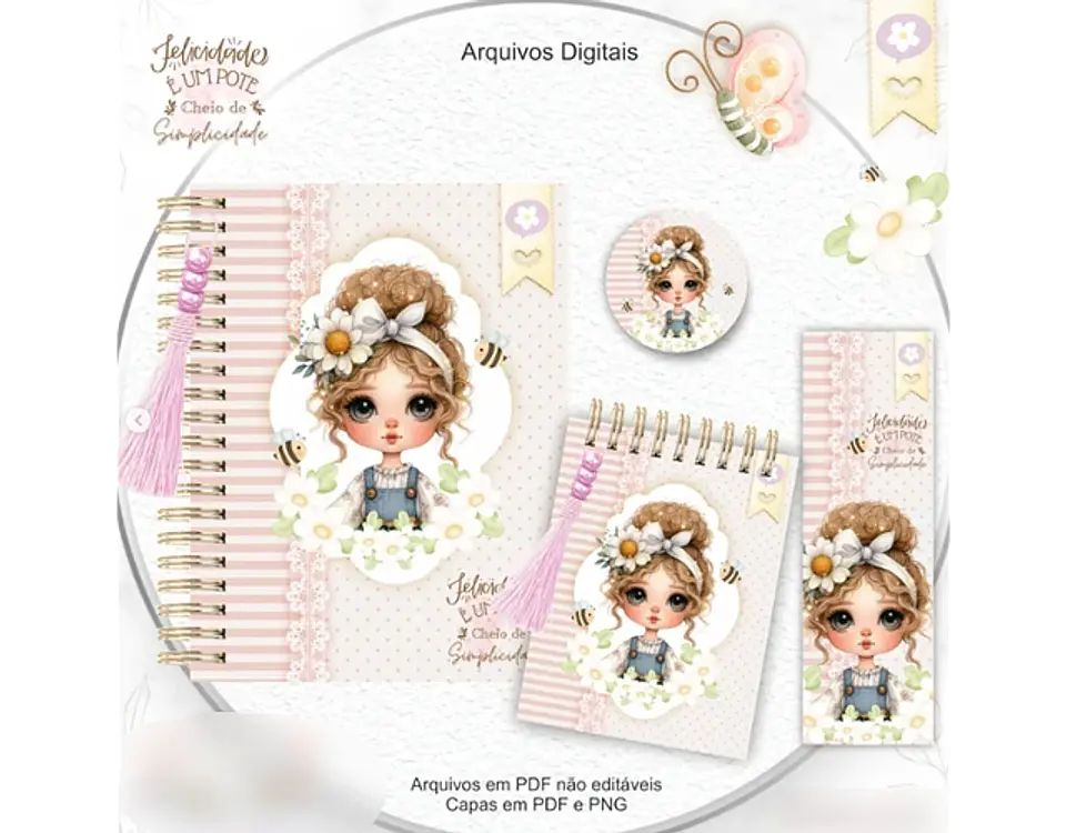Arquivo Encadernação Combo Felicidade Menina Floral - crys arts 3