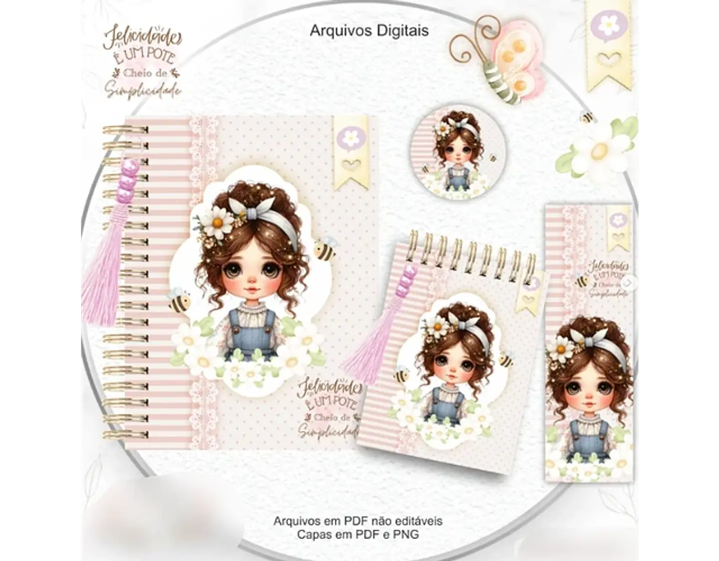 Arquivo Encadernação Combo Felicidade Menina Floral - crys arts 4