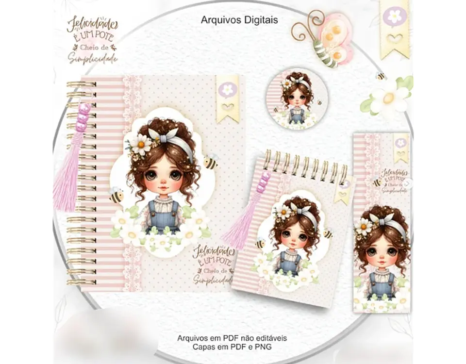 Arquivo Encadernação Combo Felicidade Menina Floral - crys arts 4