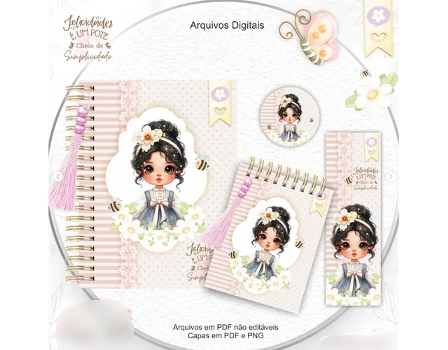 Arquivo Encadernação Combo Felicidade Menina Floral - crys arts 5