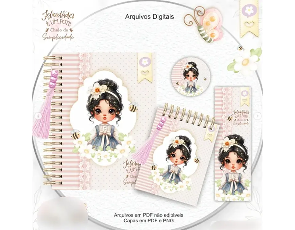 Arquivo Encadernação Combo Felicidade Menina Floral - crys arts 5