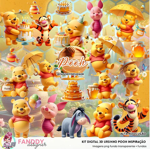 Kit Digital Ursinho Pooh - FANDDY