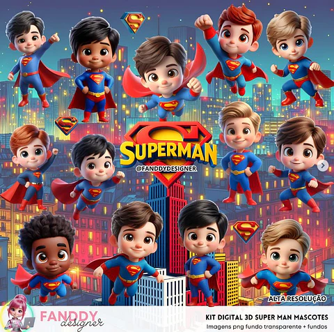 Kit Digital Super Man - FANDDY