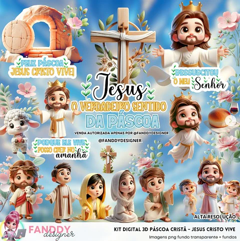 kit Digital Páscoa Cristã - FANDDY 