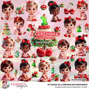 Kit Digital Cerejinha do Bolo -  Fanddy