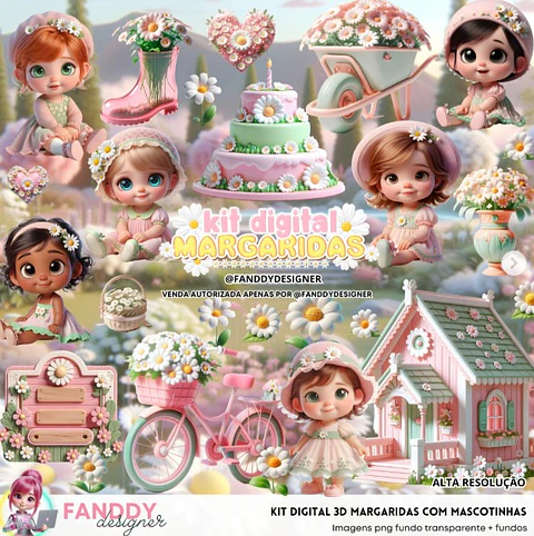 Kit Digital Margarida - Fanddy