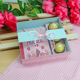 Arquivo de Corte Dia da Mulher Caixa 3 Doces e Bloquinho - Chuvinha de Papel