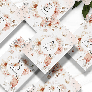 Arquivo Encadernação Coleção Refúgio Floral Rosa - Bicho Papel