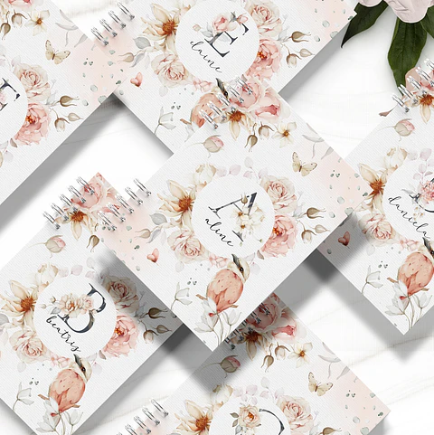 Arquivo Encadernação Coleção Refúgio Floral Rosa - Bicho Papel