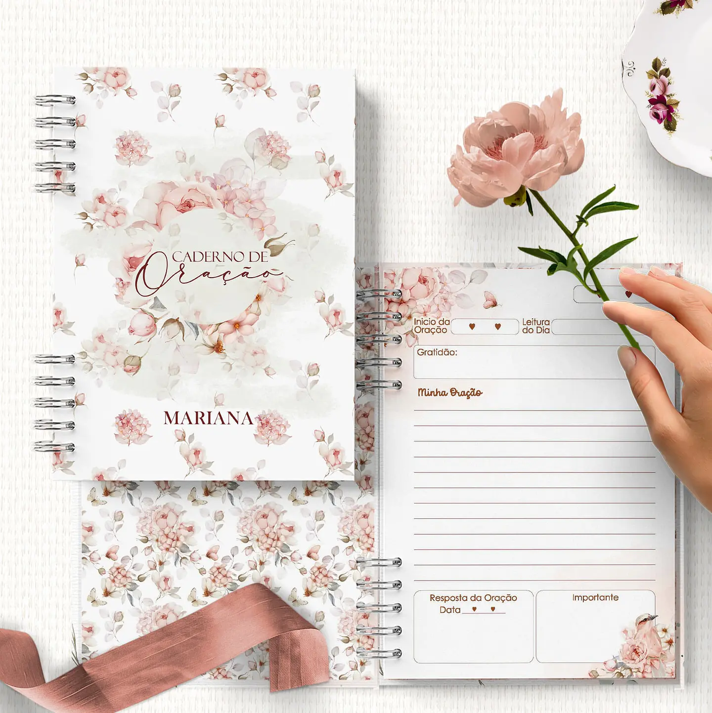 Arquivo Encadernação Coleção Refúgio Floral Rosa - Bicho Papel 10