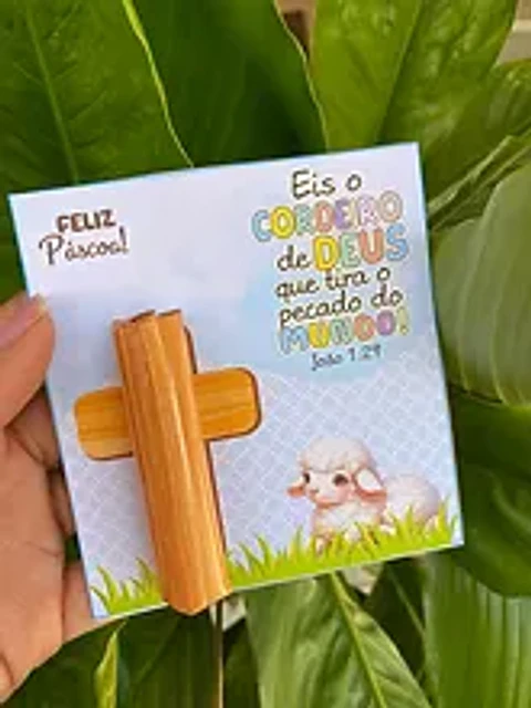 Arquivo Páscoa Card Batom Cristã Ovelhinha - CRISOLART