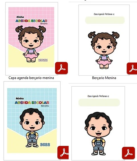 Arquivo Encadernação Agenda Berçário - 2022