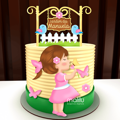 Arquivo de Corte Topo Jardim Encantado Menina