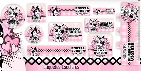 Arquivo Etiqueta Escolar Rebecca Bonbon
