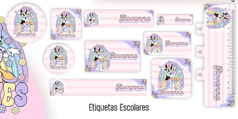 Arquivo Etiqueta Escolar Minnie e Margarida