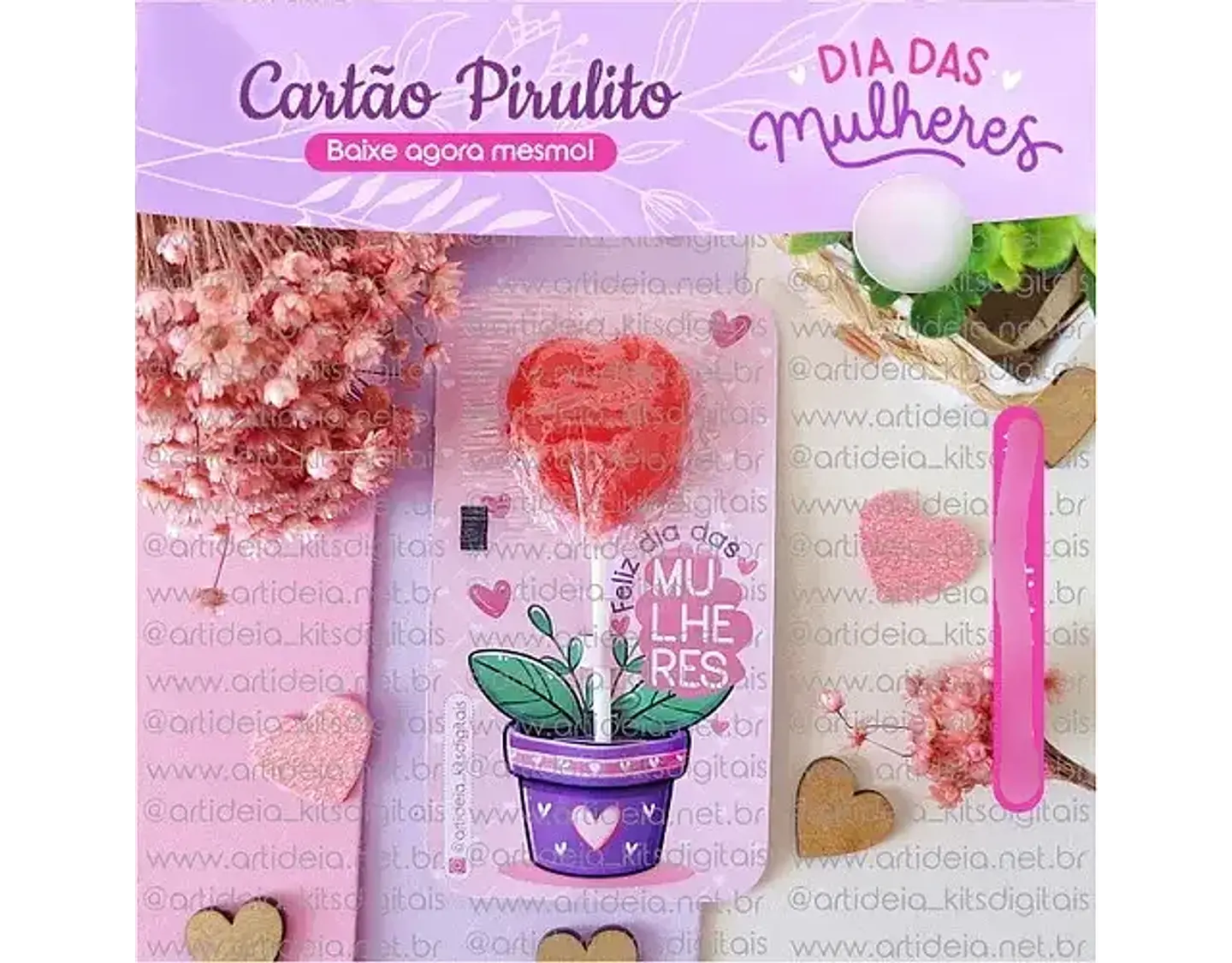 Arquivo Dia da Mulher Card Pirulito - art ideia 1