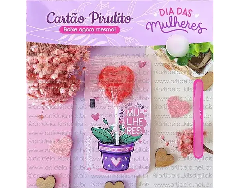 Arquivo Dia da Mulher Card Pirulito - art ideia 1