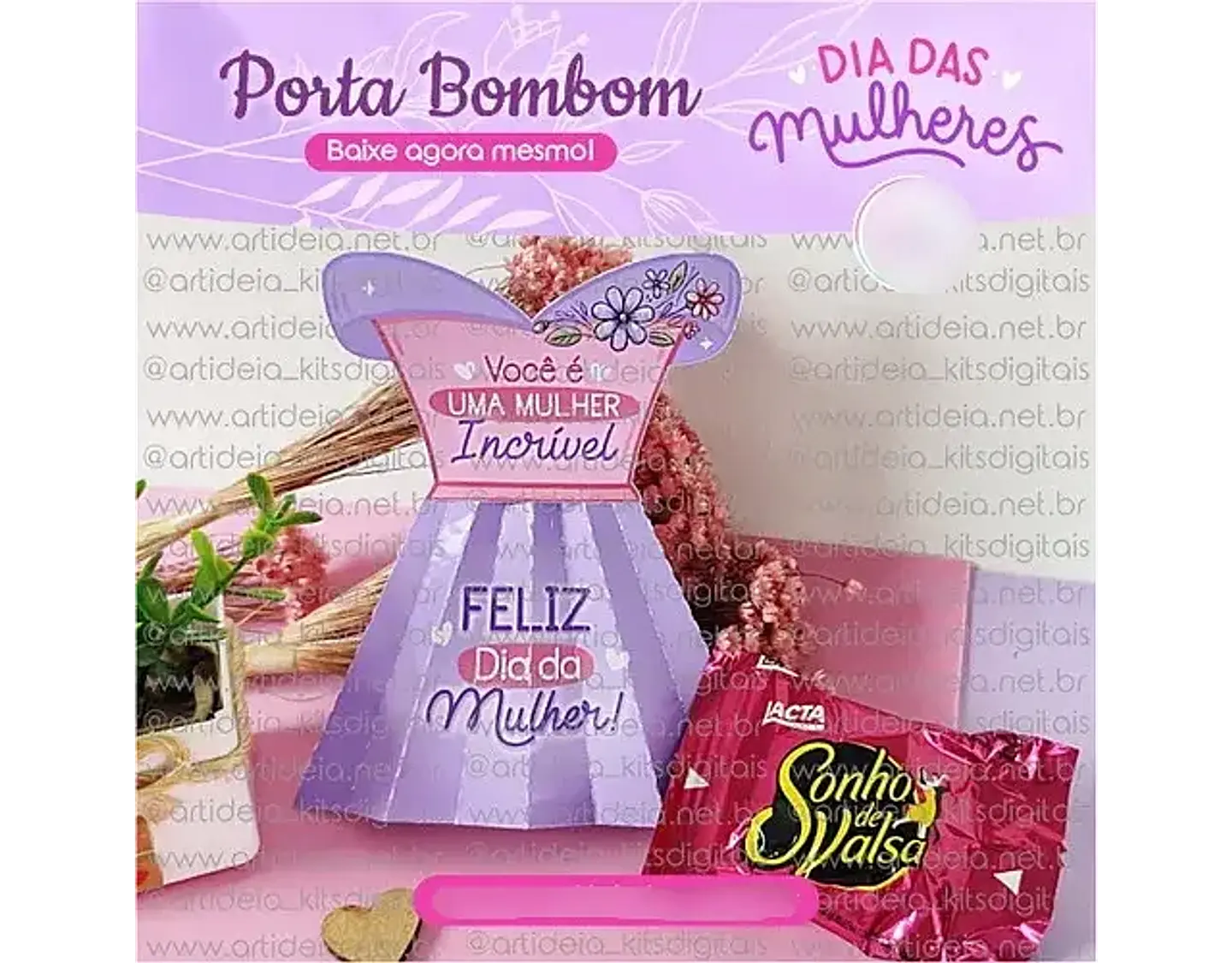 Arquivo Dia da Mulher Porta Bombom Vestido - art ideia 1