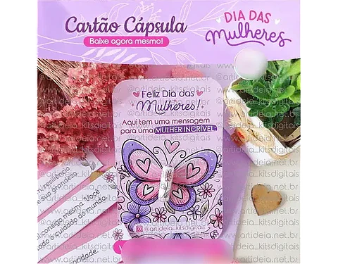 Arquivo Dia da Mulher Card Capsula Borboleta - art ideia