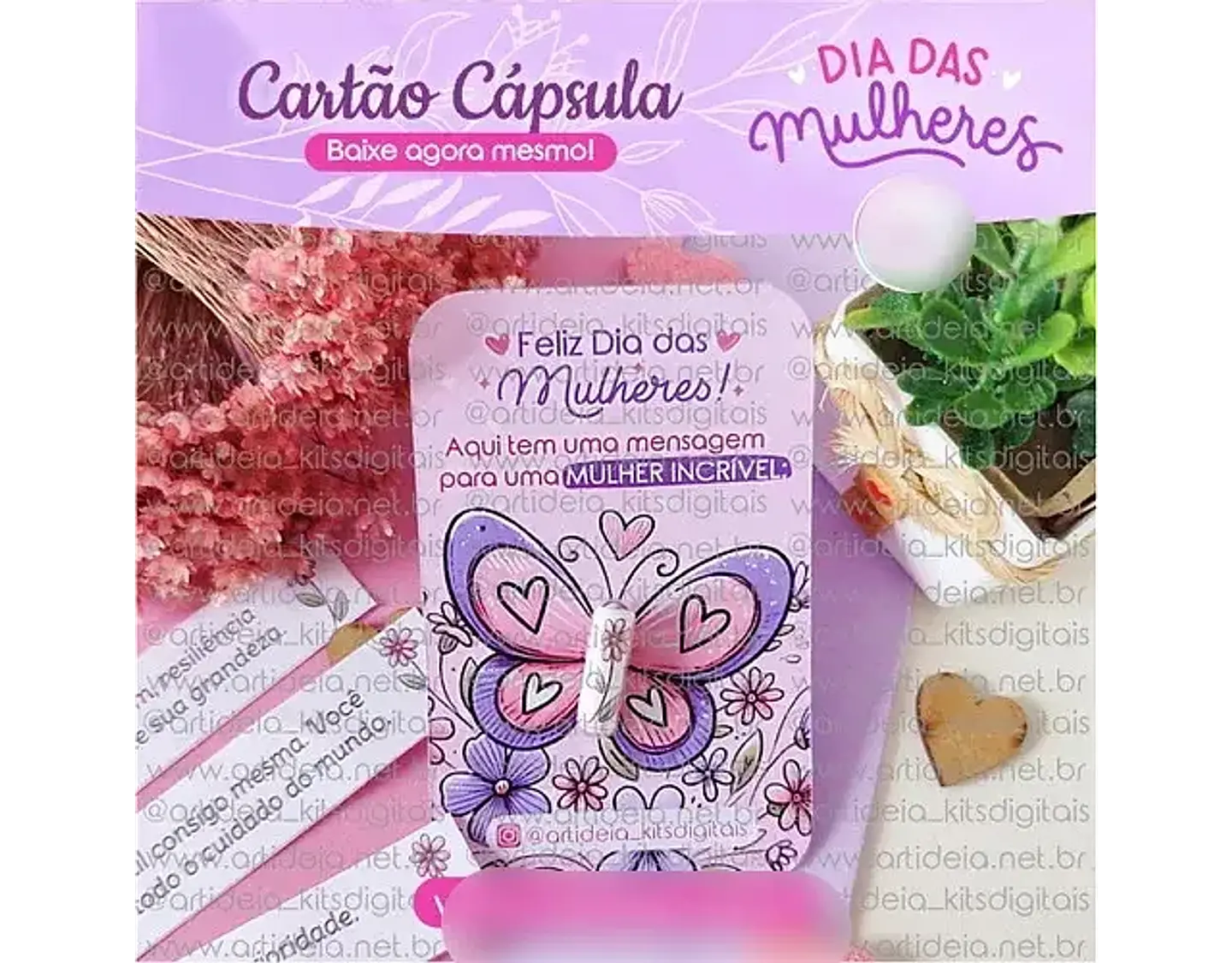 Arquivo Dia da Mulher Card Capsula Borboleta - art ideia 1