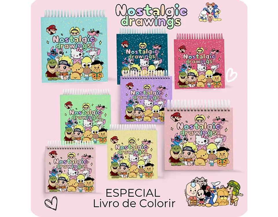 Arquivo Pack Livro de Colorir Nostalgic Drawing - LEPOLY 1