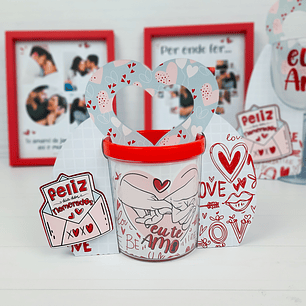 Arquivo Suporte Caneca de Acrílico Namorados - Chuvinha de Papel