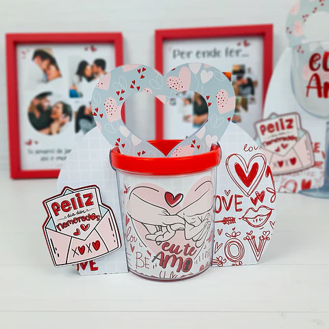 Arquivo Suporte Caneca de Acrílico Namorados - Chuvinha de Papel