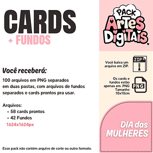 Arquivo Dia da Mulher Combo Cards + Fundos - PANDOCA