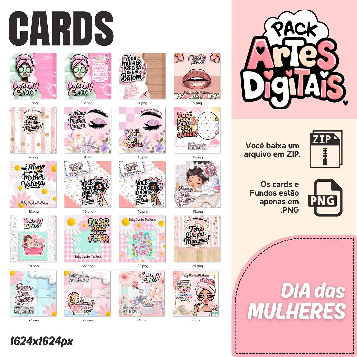 Arquivo Dia da Mulher Combo Cards + Fundos - PANDOCA 3