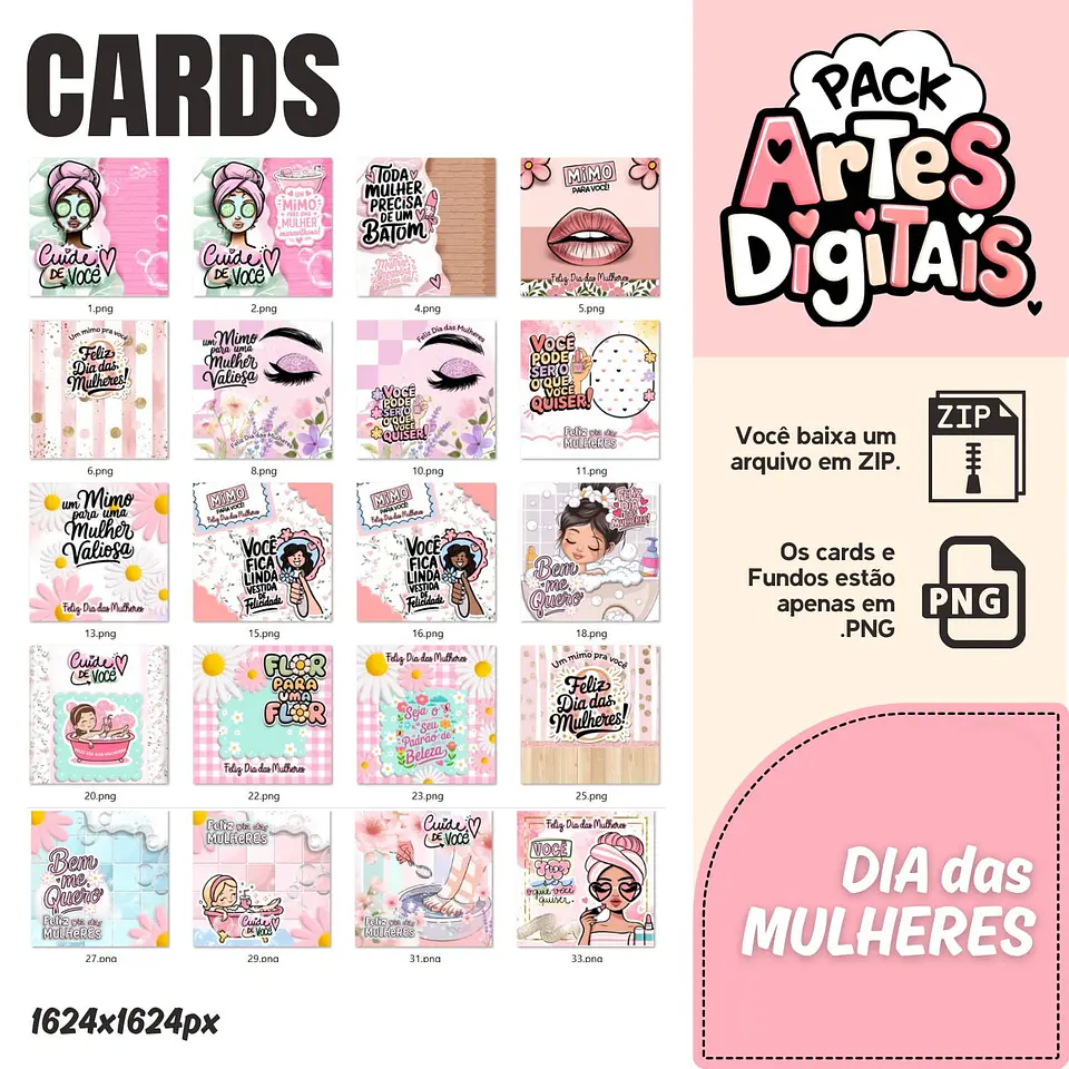 Arquivo Dia da Mulher Combo Cards + Fundos - PANDOCA 3