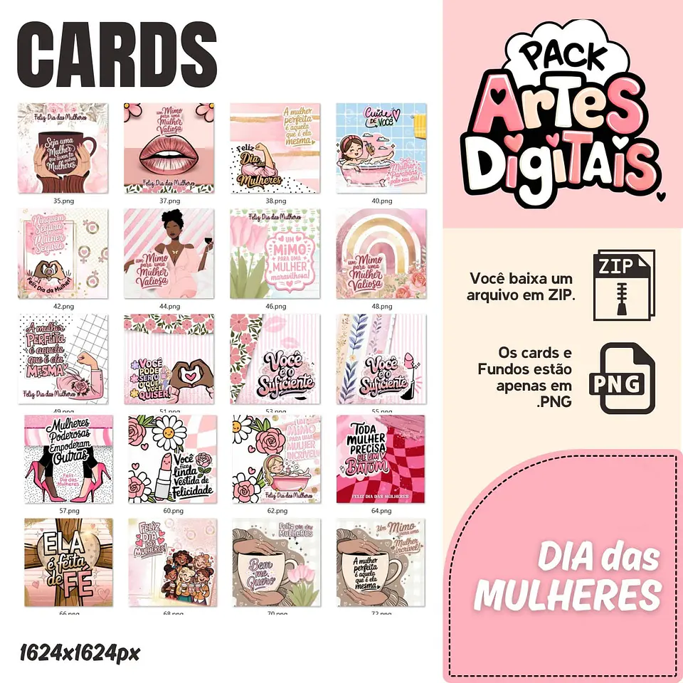 Arquivo Dia da Mulher Combo Cards + Fundos - PANDOCA 4