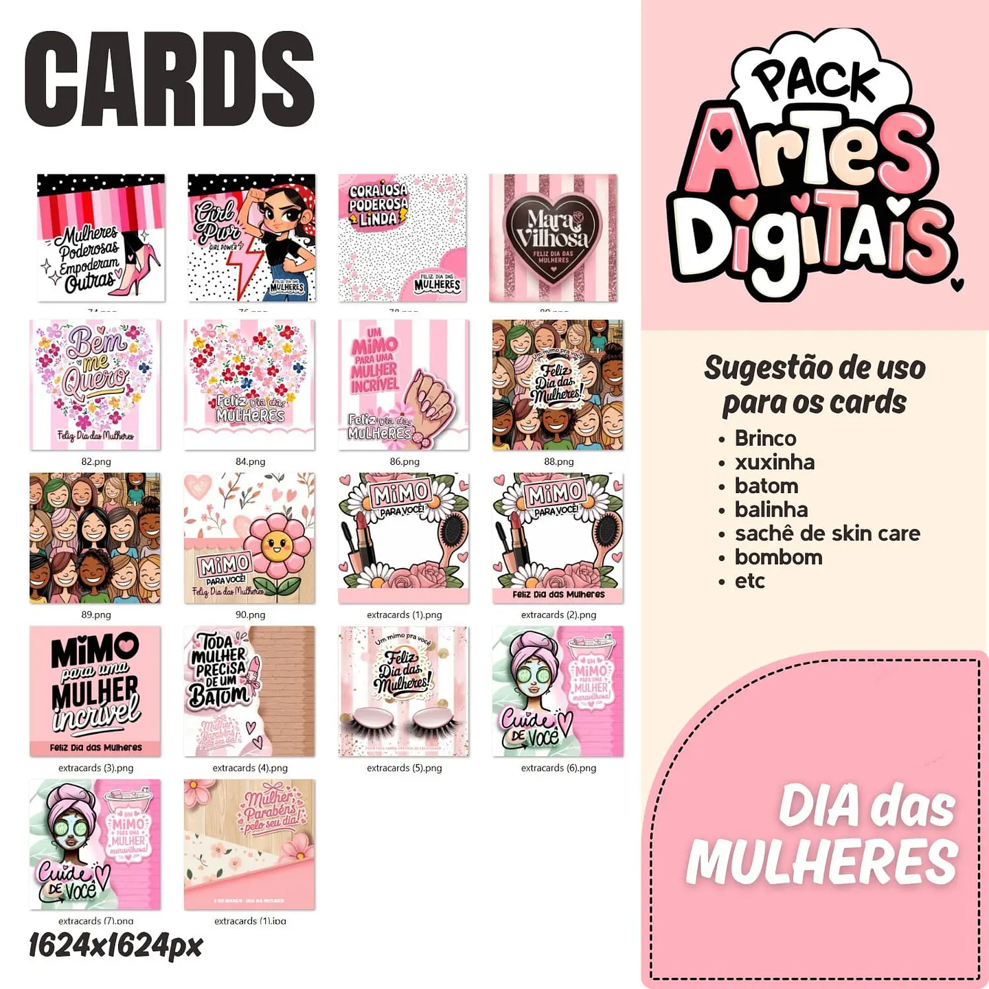 Arquivo Dia da Mulher Combo Cards + Fundos - PANDOCA 5