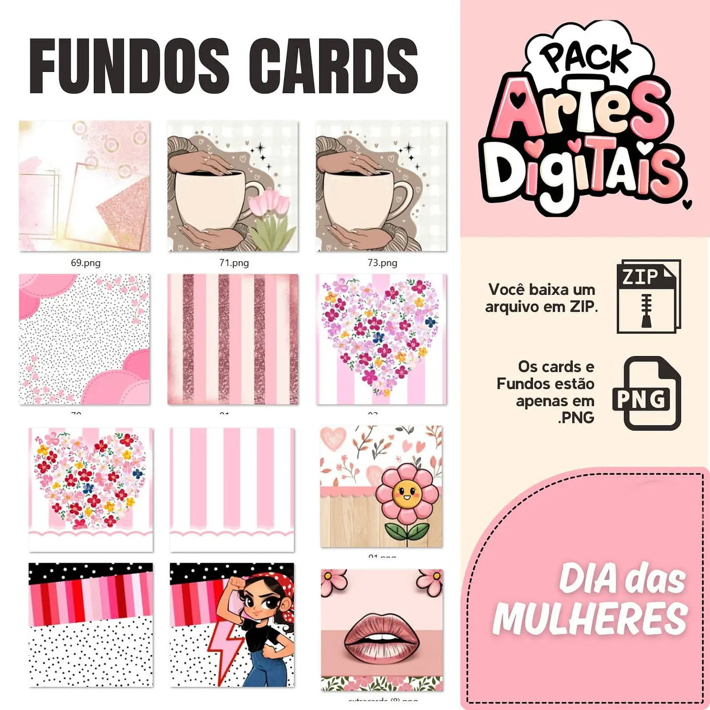 Arquivo Dia da Mulher Combo Cards + Fundos - PANDOCA 7