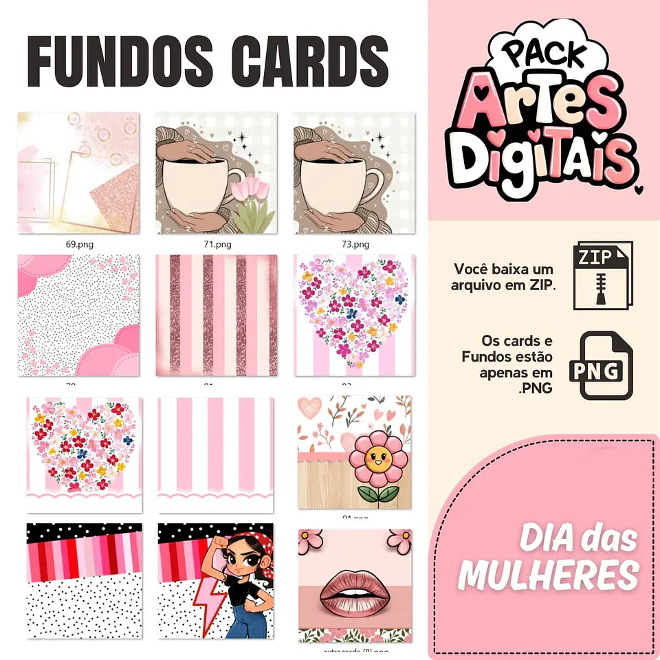 Arquivo Dia da Mulher Combo Cards + Fundos - PANDOCA 7